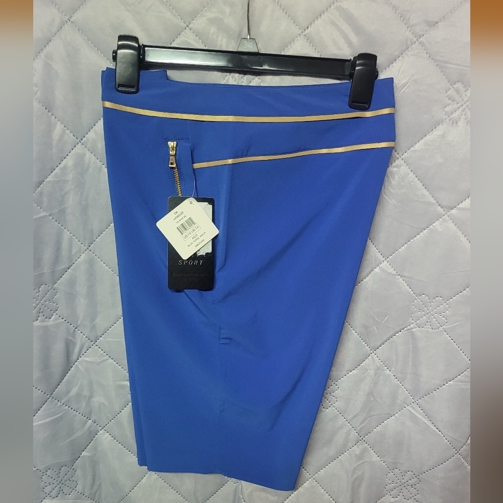 EP Pro Blue Topaz Multi Obsidian golf shorts for women. Size 10 NWT - Picture 8 of 10